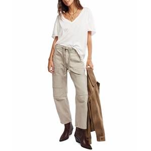 Free People Cream/Beige Barrel Jeans